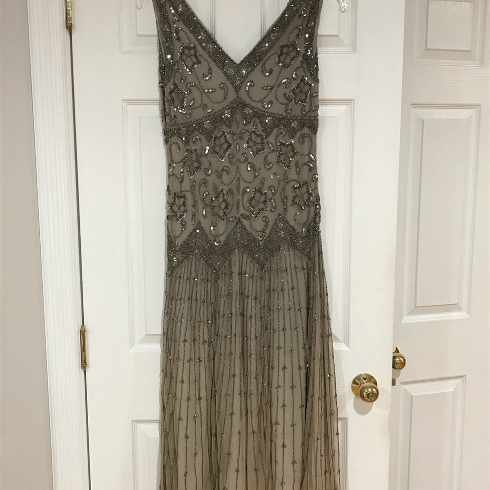 Pisarro Nights Silver Sequin Maxi Dress